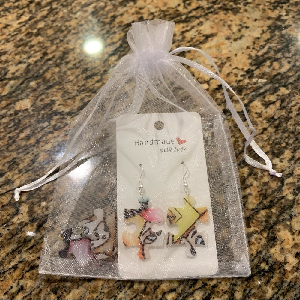 Handmade puzzle earrings - Picture 11 of 11